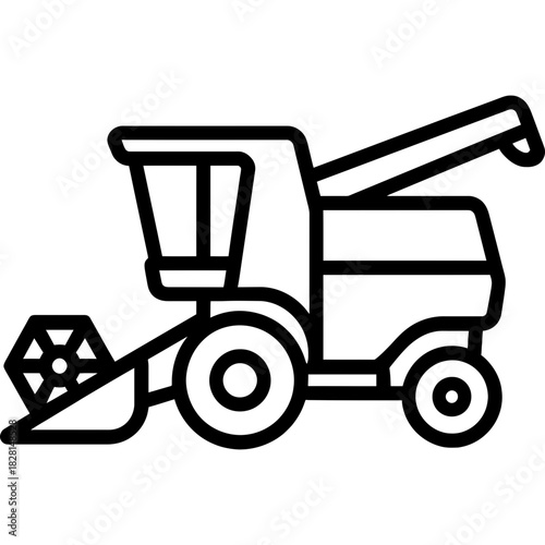 Harvest combine outline icon vector