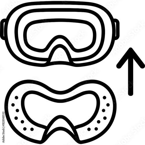 Vr face cushion replacement outline icon vector