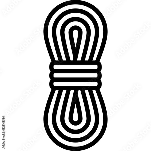 Coiled camping rope outline icon vector