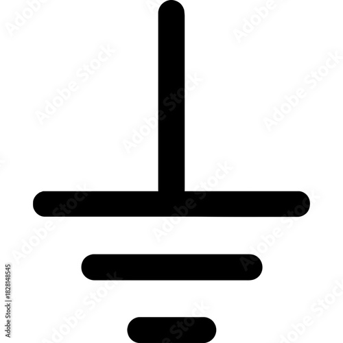 Ground symbol icon outline vector