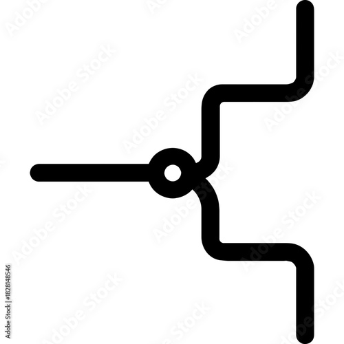 Wire connection circuit symbol outline icon vector