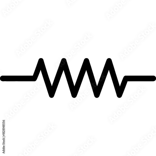 Resistor symbol outline icon vector