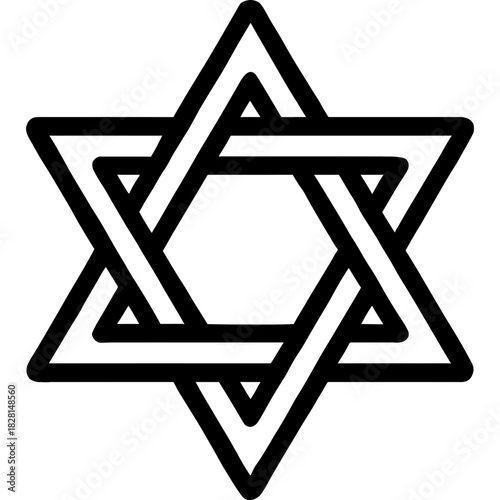 Star of david outline icon vector