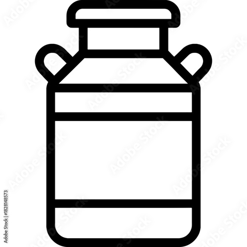 Milk can dairy outline icon vector