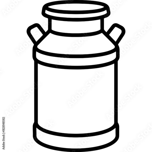 Milk can dairy outline icon vector