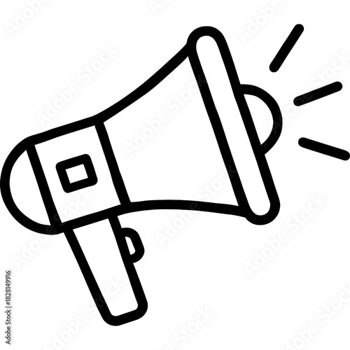 Megaphone announcing marketing outline icon vector