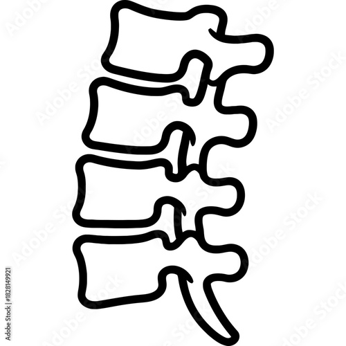 Spine vertebrae side outline icon vector