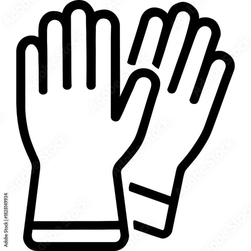 Medical gloves pair outline icon vector