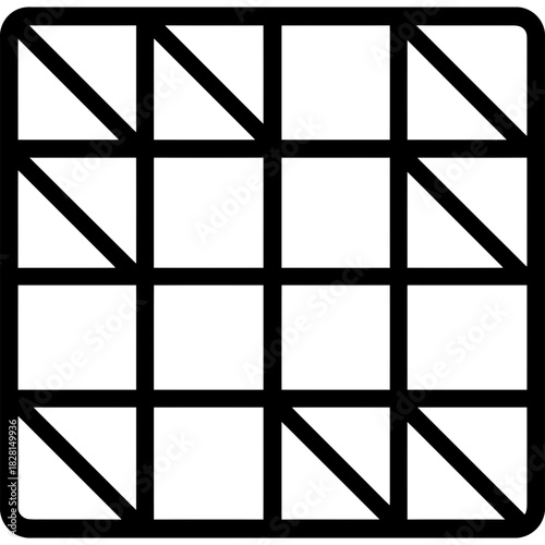 Kakuro number cross outline icon vector