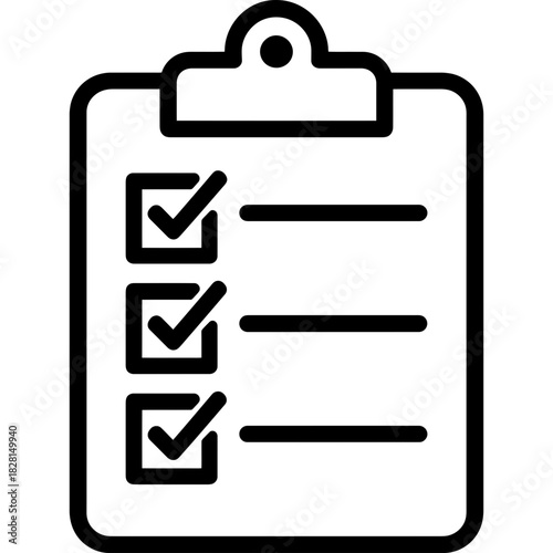 Clipboard with checklist outline icon vector