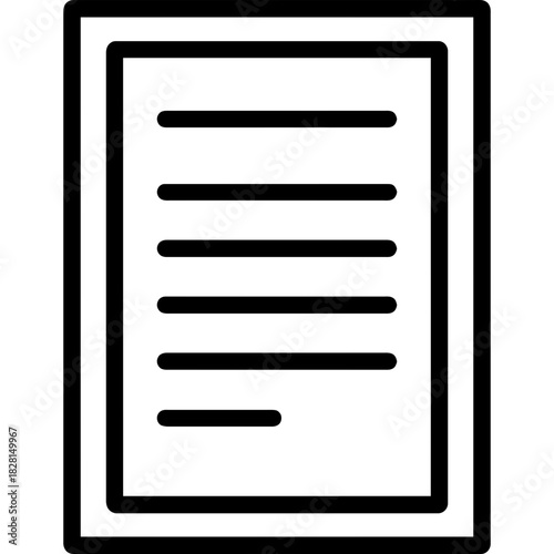Letter paper outline icon vector