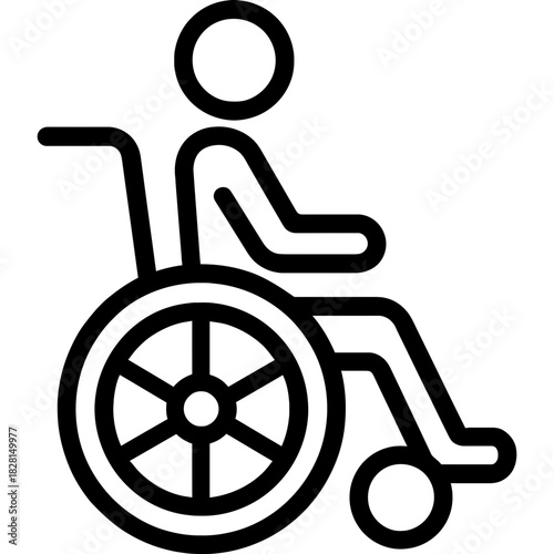 Wheelchair accessible icon outline vector