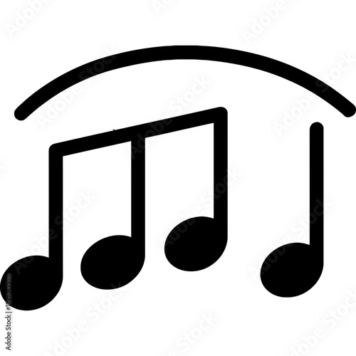 Musical notation slur outline icon vector