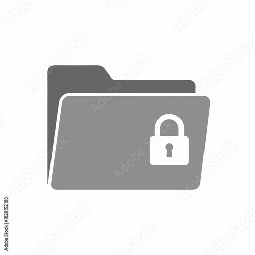 Gray folder with lock emphasizes data protection and security. Data protection is key in our digital age, featuring security measures and gray tones for emphasis.