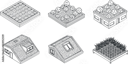 Geometric vector illustration set featuring various dessert concepts including cookies, cakes, and a bakery design for culinary projects