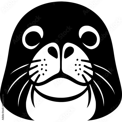 Minimalistic weddell seal head silhouette