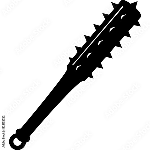 Black kanabo silhouette on white background