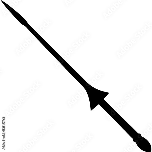 Black lance silhouette on white background