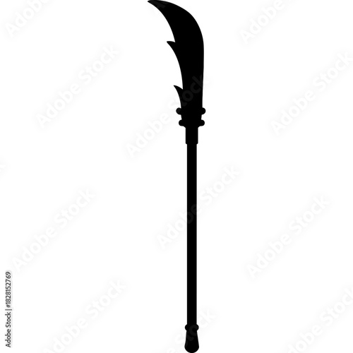 Black silhouette of guan dao weapon