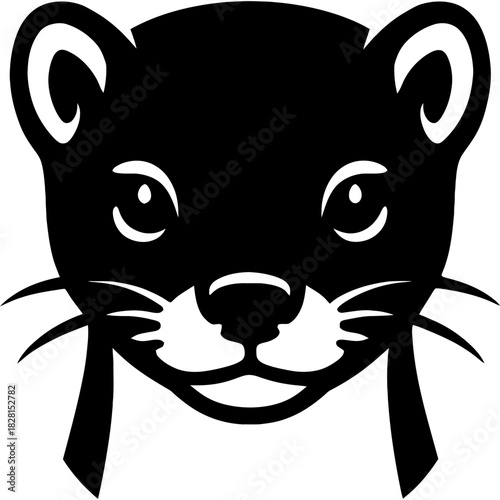 Minimalistic weasel head silhouette