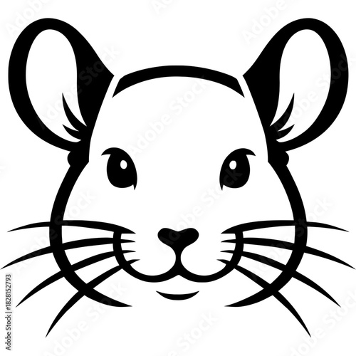 Minimalistic chinchilla head silhouette
