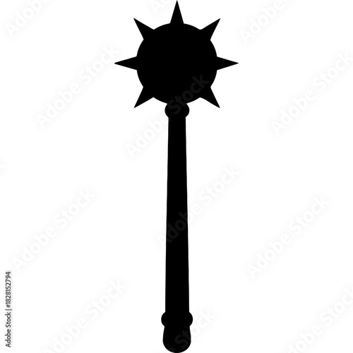 Black vector silhouette of a mace