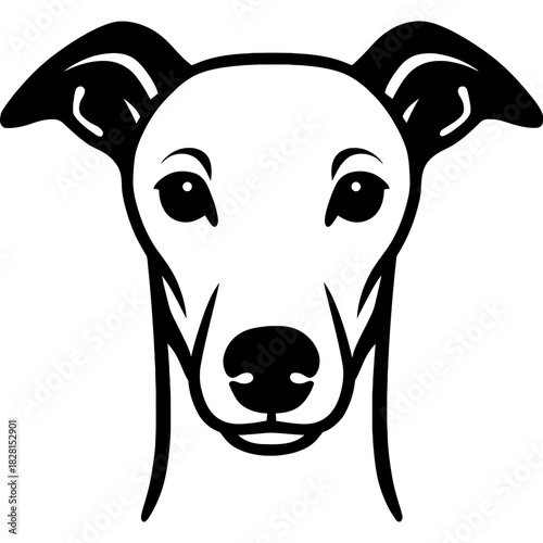 Minimalistic whippet head silhouette