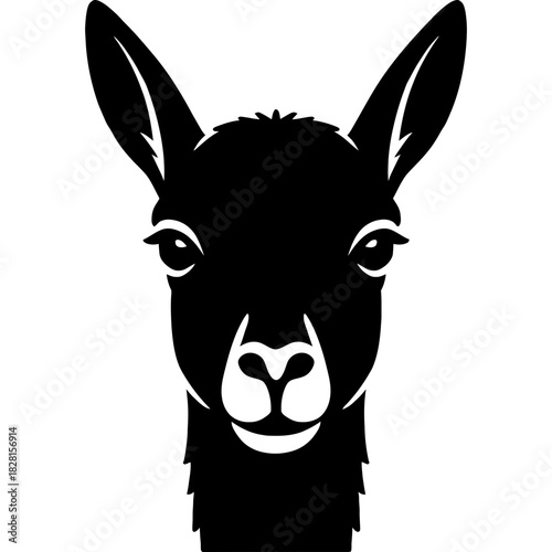 Minimalistic vicuña head silhouette