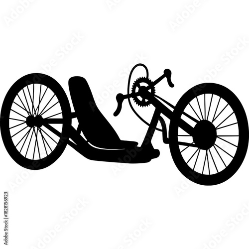 Black handcycle vector silhouette
