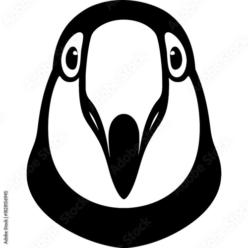Minimalistic black toucan head silhouette