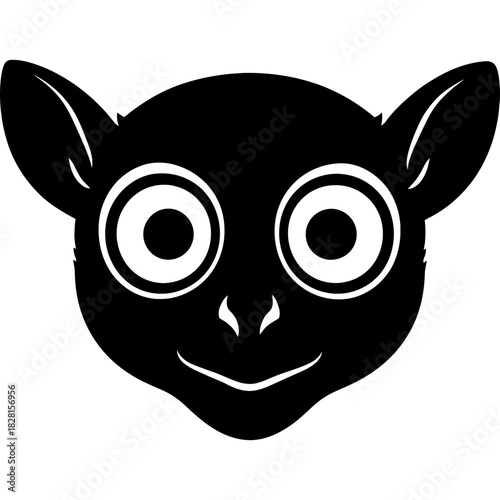 Minimalistic tarsier head silhouette