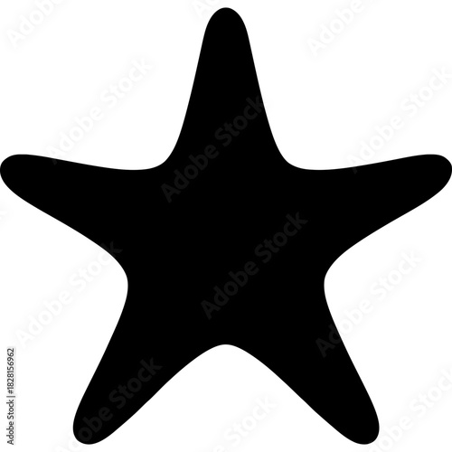 Minimalistic black starfish silhouette