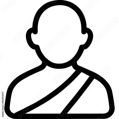 Minimalistic monk icon with clean lines