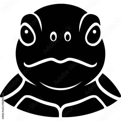 Minimalistic black turtle head silhouette