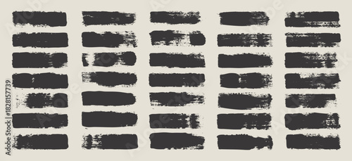 Grunge brush strokes, lines, ink smudges, hand-drawn scribble shapes. Handmade sketchy marks, acrylic stains, charcoal streaks. Paint textures, dry brush effect. Marker underline. Vector illustration