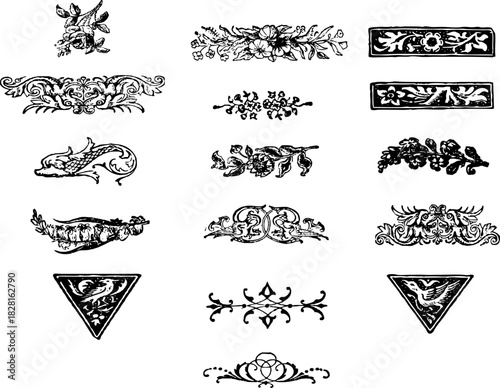 Chapter Ends from an old book, useful graphics and patterns