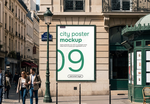 Urban city poster mockup