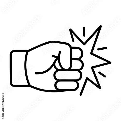 punch vector line icon on a white background Vector line icon on a white background