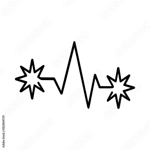 energy pulse vector line icon on a white background Vector line icon on a white background