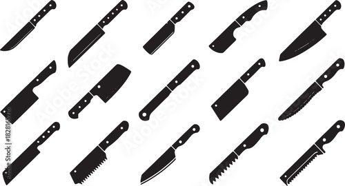 Knives Icons Set for Chef or Cooking
