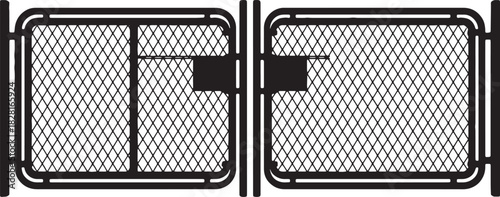 Metal Mesh Double Gate for Security Fencing with Latch and Frame