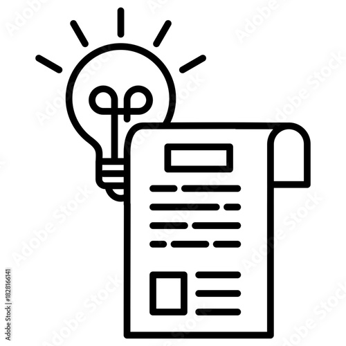 Headline Creation Outline Icon