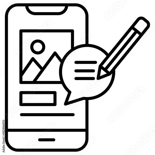 Social Caption Outline Icon