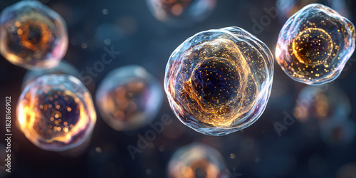 Glowing Animal Cells with Complex Interiors