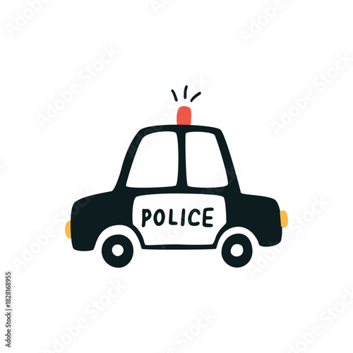 Police car. Official patrol car for the theme of law enforcement, security, police and emergency services