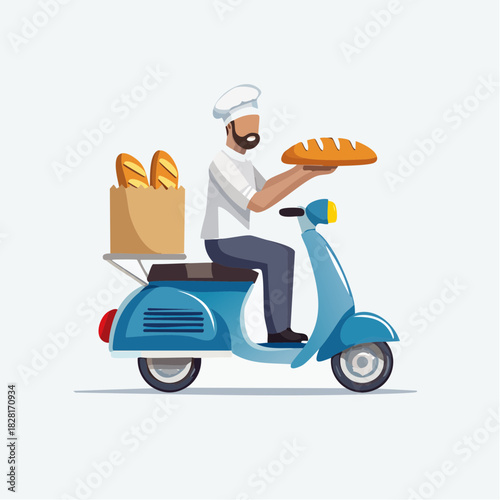 delivery man on a scooter