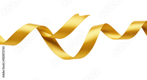 Wallpaper Mural Luxurious bright gold satin ribbon gracefully unfurling into elegant loops on a pristine transparent background with soft studio lighting, ample copy space, refined luxury concept Torontodigital.ca