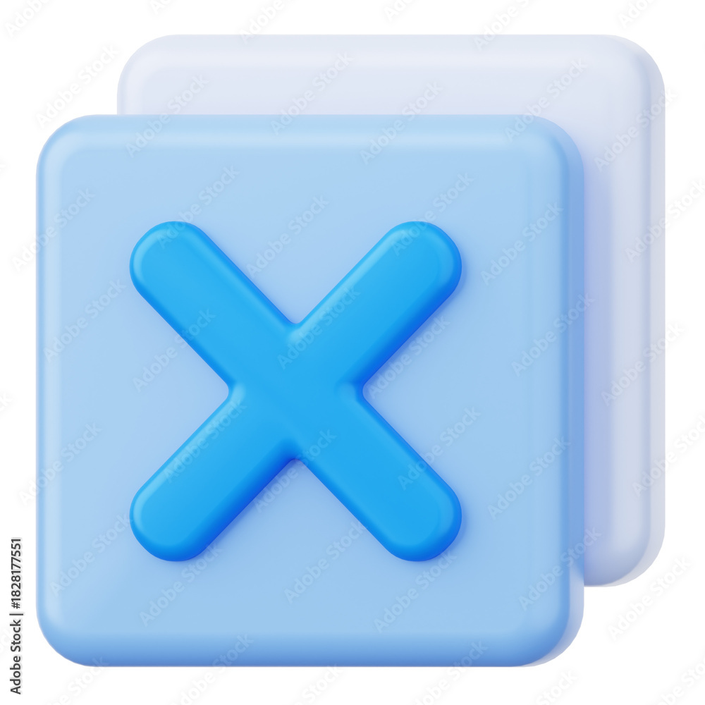 Obraz premium Deselect User Interface 3D Icon