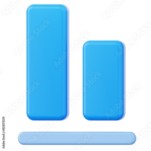Align Bottom User Interface 3D Icon