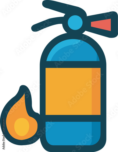 Fire Extinguisher Icon – Safety equipment illustration used for controlling fire emergencies.